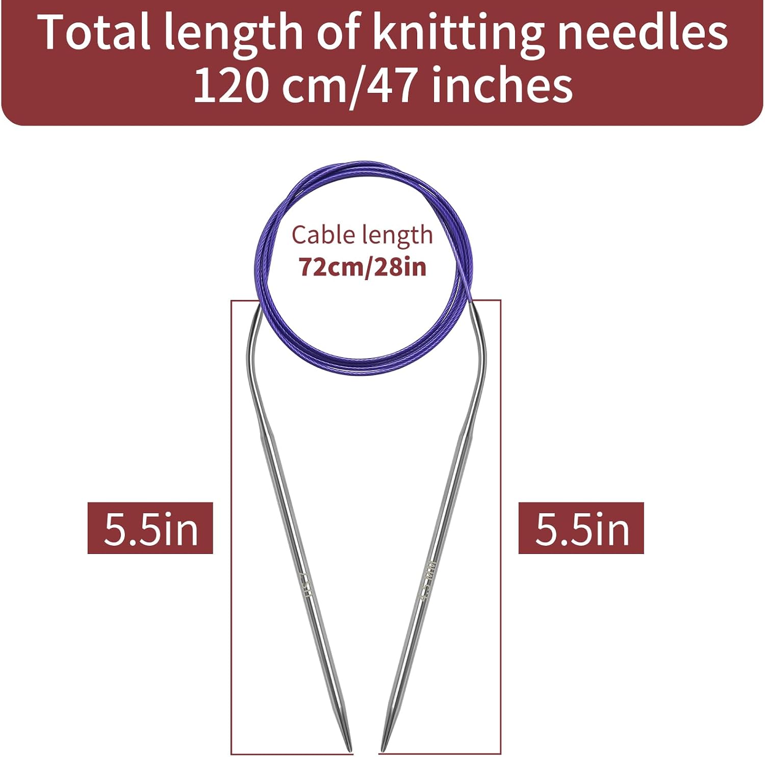 Soosui 9.0 mm Circular Knitting Needles US13, 47 inches/120 cm 3.5 mm, | For beginners, Knitting shawls, scarves, blankets, Large projects