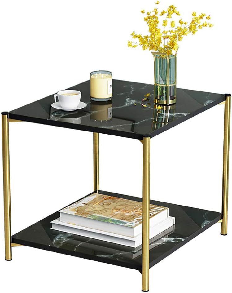 EHP Modern sofa side table coffee table simple for living room bedroom balcony modern (C-Black)