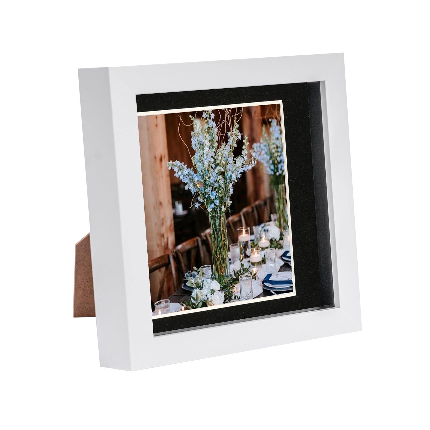Nicola Spring Acrylic Box Photo Frame - 6 x 6 inch - White