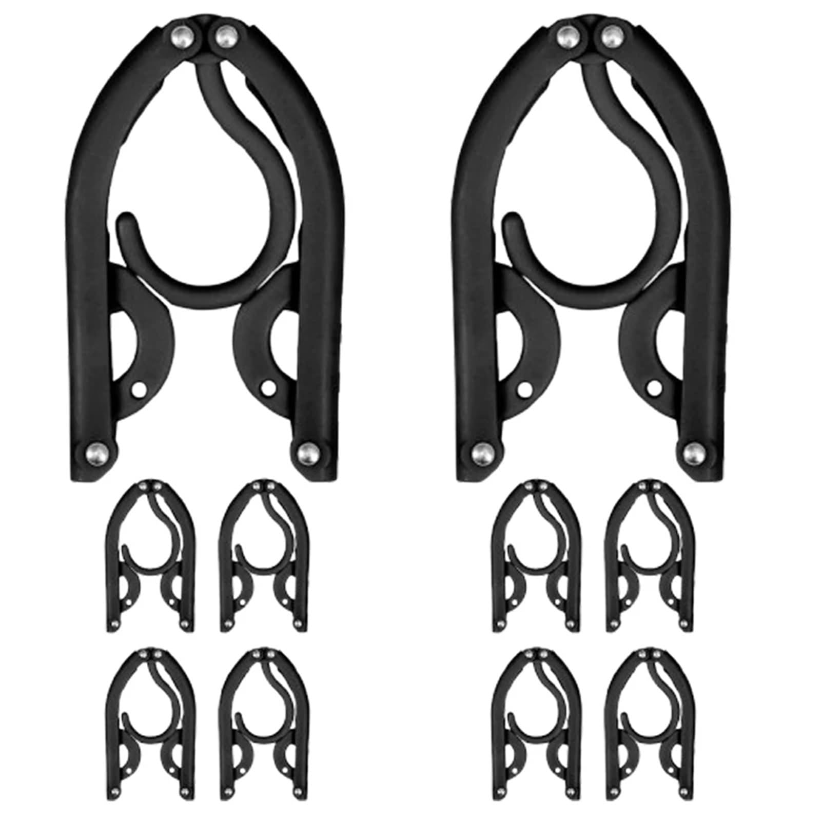 Travel Hangers 5/10pcs Portable Travel Hangers Plastic Folding Foldable Clothes Drying Rack Accessories for Suitcase Hotel(10pcs Black)