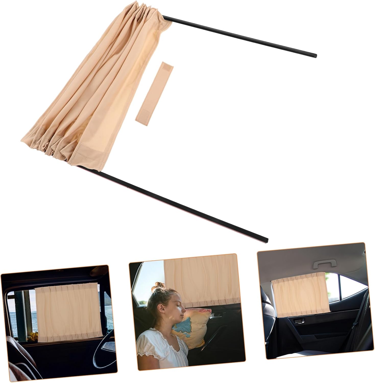 2pcs Car Window Sunshade Privacy Curtain for Car Windows Heat Insulation Sun Protection Fits Vehicles Durable