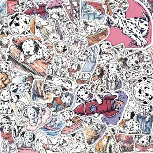 100 PCS Pet Dalmatian Dog Stickers Pack Waterproof Dog Decals for Water Bottles Laptops Phones Notebook Cars Cool Vibrant Graphics for Pet Dalmatian Dog Enthusiast
