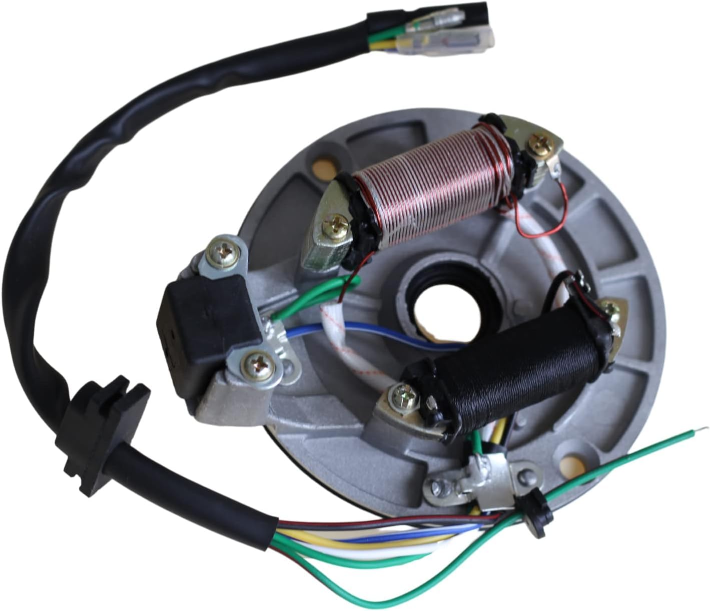 2 Coil Ignition Magneto Stator Plate for 50cc 70cc 90cc 110cc 125cc Kazuma Taotao Baja SSR Go-Karts Pocket Bikes Choppers ATV Quad Dirt Kick Bike 4 Wheeler