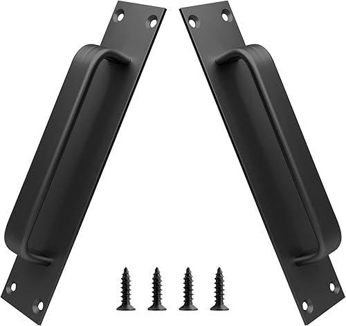 Piutouyar Paquete de 2 manijas de puerta corrediza de granero de aleación de aluminio, manija de puerta central de agujero de 7.087 in7.1 pulgadas,