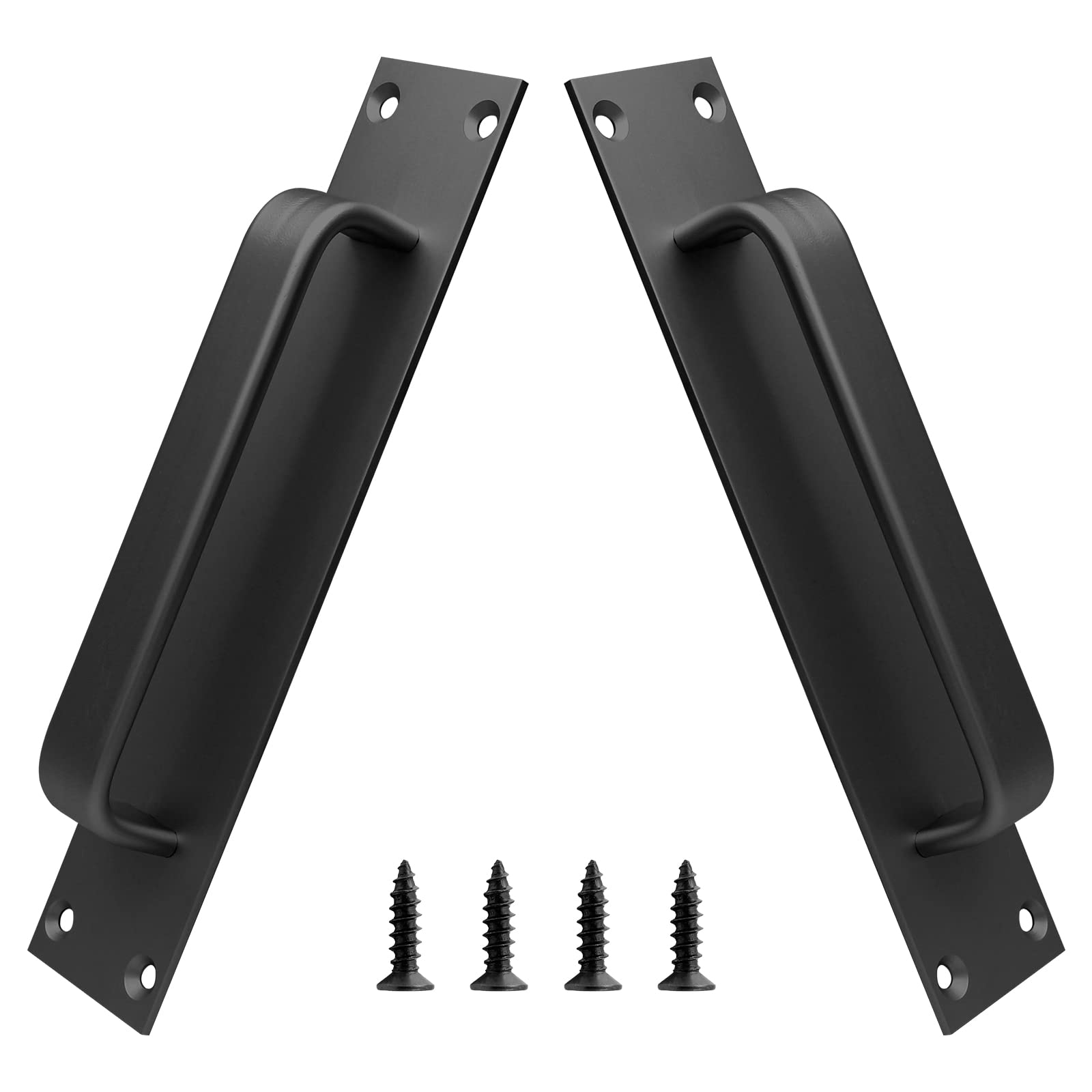 Piutouyar 2 Pack Aluminum Alloy Sliding Barn Door Handle, 180mm / 7.1 Inch Hole Center Gate Door Handle, Closet Door Pulls with Plate for Kitchen,