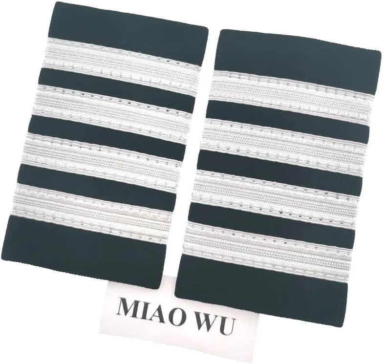 Miniatura 3 de 1 par de barras uniformes de piloto de línea aérea charreteras capitán hombro tablas deslizantes Insignia Sliders Cosplay charreteras deslizantes