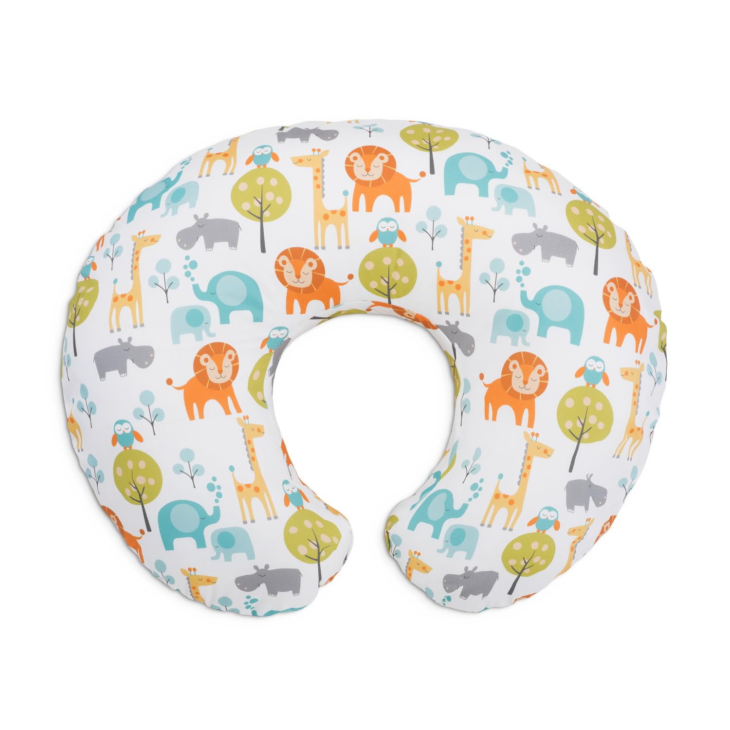 Boppy Cuscino Allattamento per Neonati 0+ Mesi, Forma Ergonomica con Supporto per Mamma e Bambino, Supporto Neonato per Allattamento al Seno e col Biberon, Lavabile in Lavatrice, Peaceful Jungle