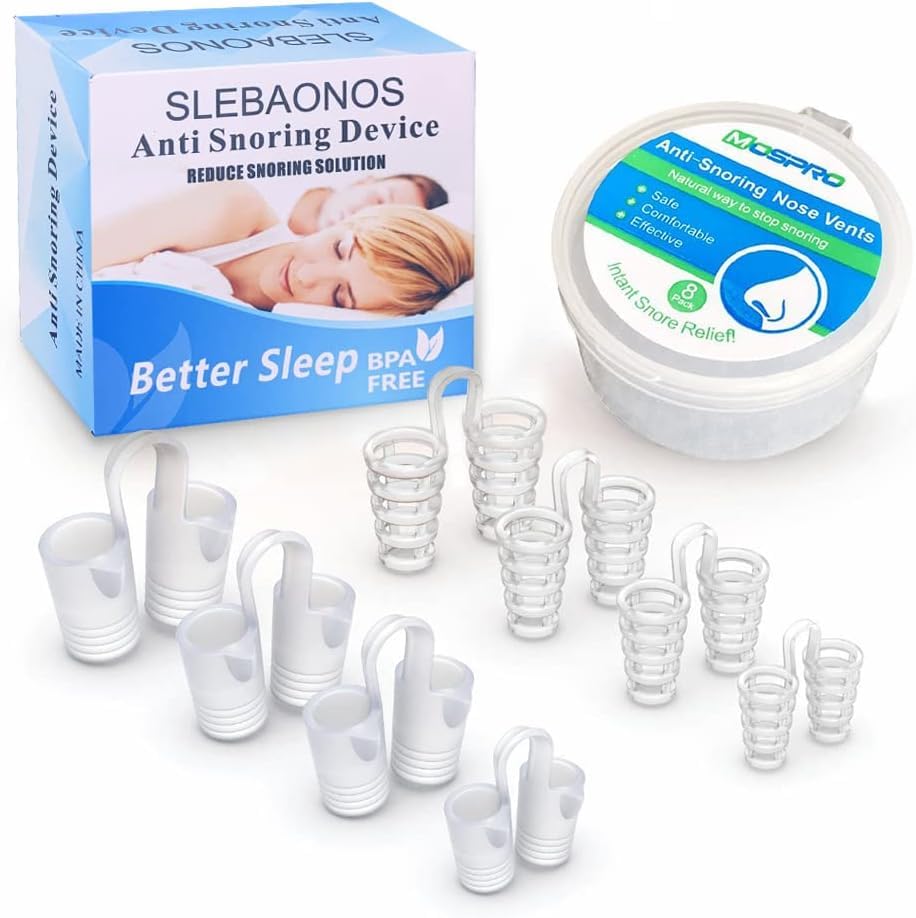 8 Stück Anti Schnarch Nasenspreizer, Anti Schnarch Nasenclip Schnarchstopper, Anti Snoring Verhindern Nasenklammer Schnarchen Stopper, Anti Schnarch...