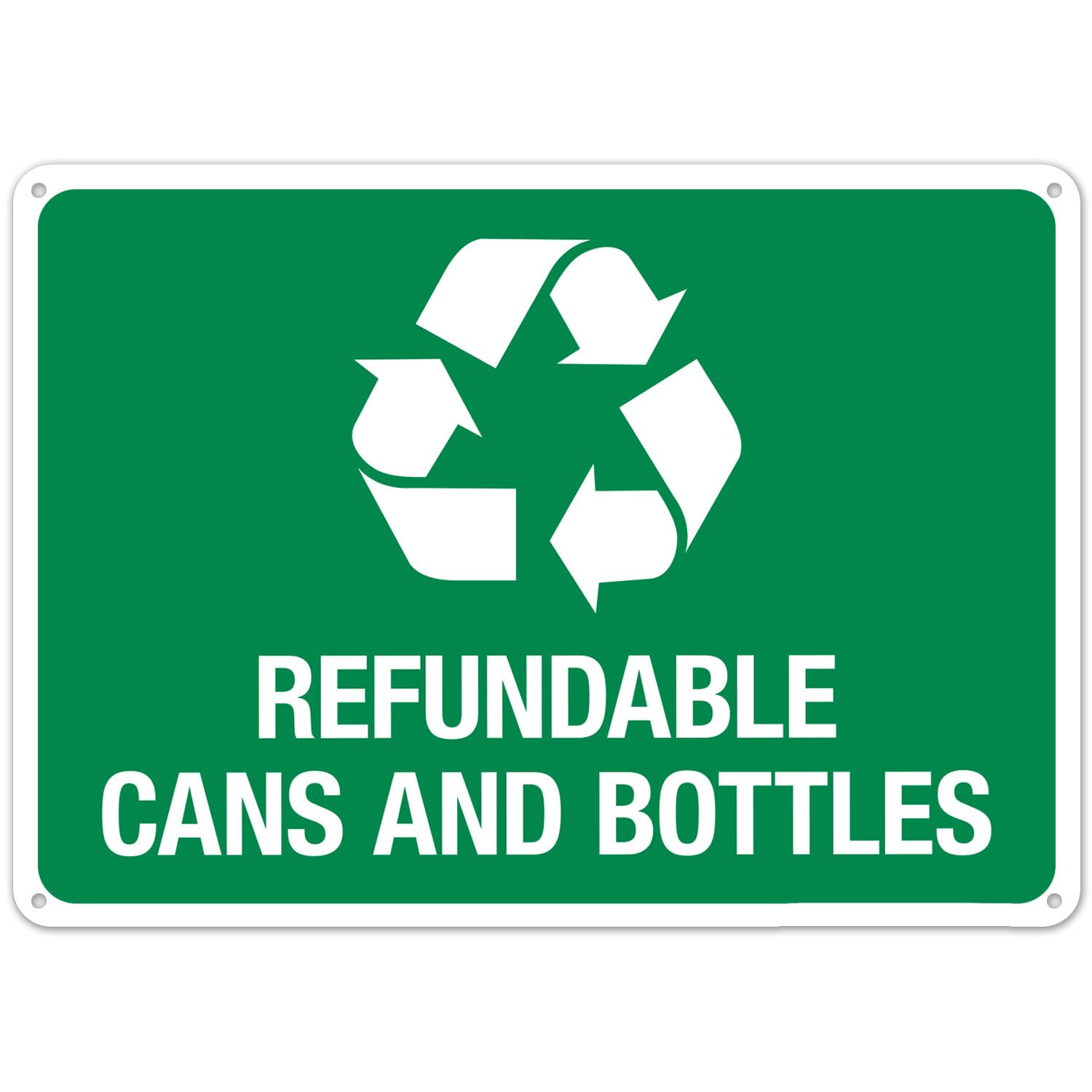 Recyclable Bottle Can Classification Guide Metal Sign Public Waste Sorting 12x8 Inch