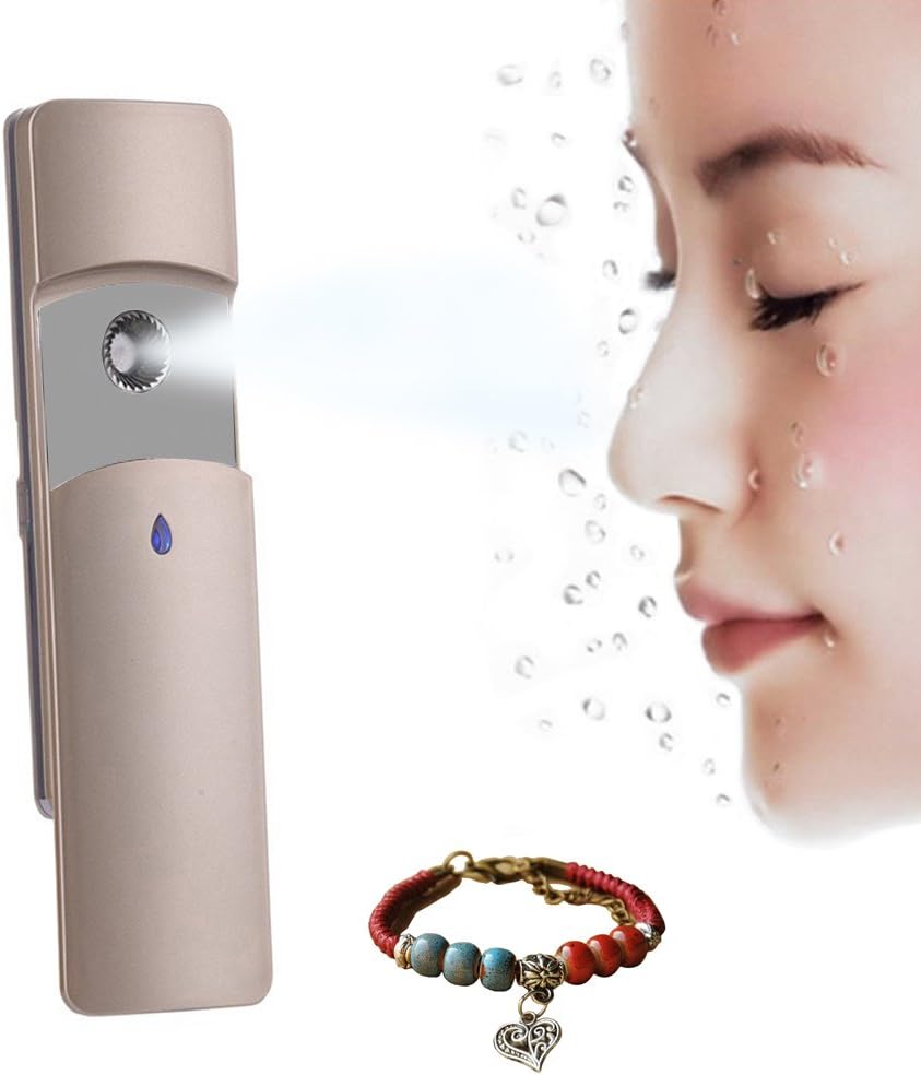 Norjackbeauty Nano facial Mist Sparayer USB Rechargeable slider Handy Mirror Moisture Mist Sprayer Handheld Facial Nano Sprayer Moisturizing Sprayer Nanometer Spray Best Dry & Oil Skin Treatment