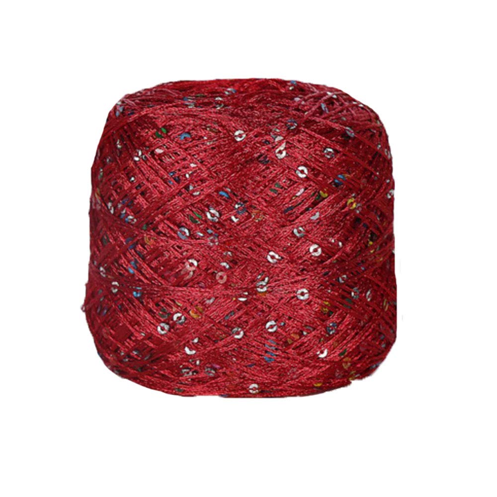 Clisil Wine Red Shining Yarn, Knitting & Crochet Thread, Sleek Lace Yarn for Summer Bags & Sweaters - 200g