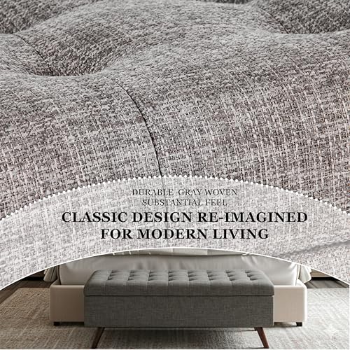 Image of HomePop 48 inch Modern Tufted Storage Bench - Medium Gray
