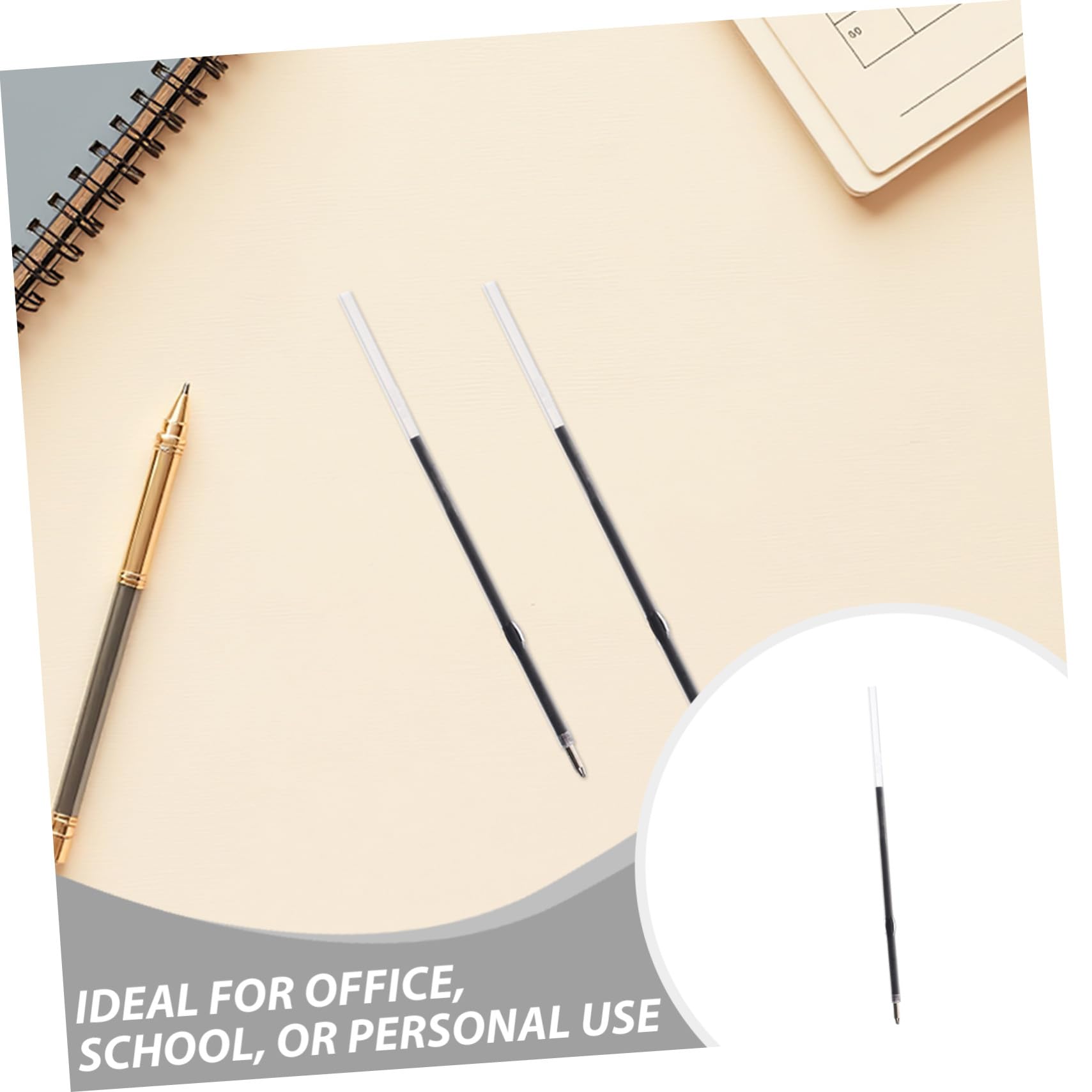 500 Pièces Recharges de Stylo à Bille Encre Noire Recharge Remplaçable pour Stylos à Bille Rétractables Écriture Fluide pour École Bureau et Étudiants