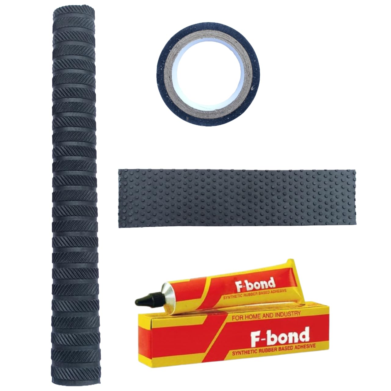Rai & Gen Premium Black Cricket Bat Grip Combo Set | Includes Bat Grip, Toe Guard, Wrapping Tape, Adhesive (Pack Of 4 Items) | Smooth Rubber Grip Size 2.5 cm - 3.5 cm-picture-27