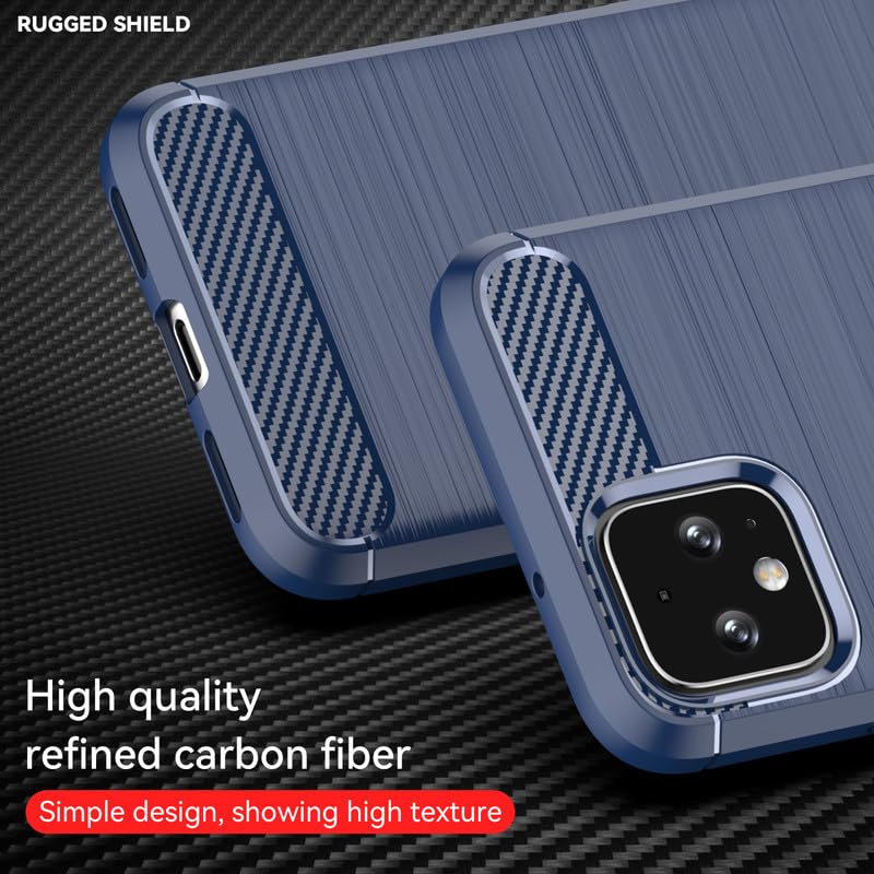 Image of Hybrid Carbon Fiber Back Case for Google Pixel 4 XL (Blue)