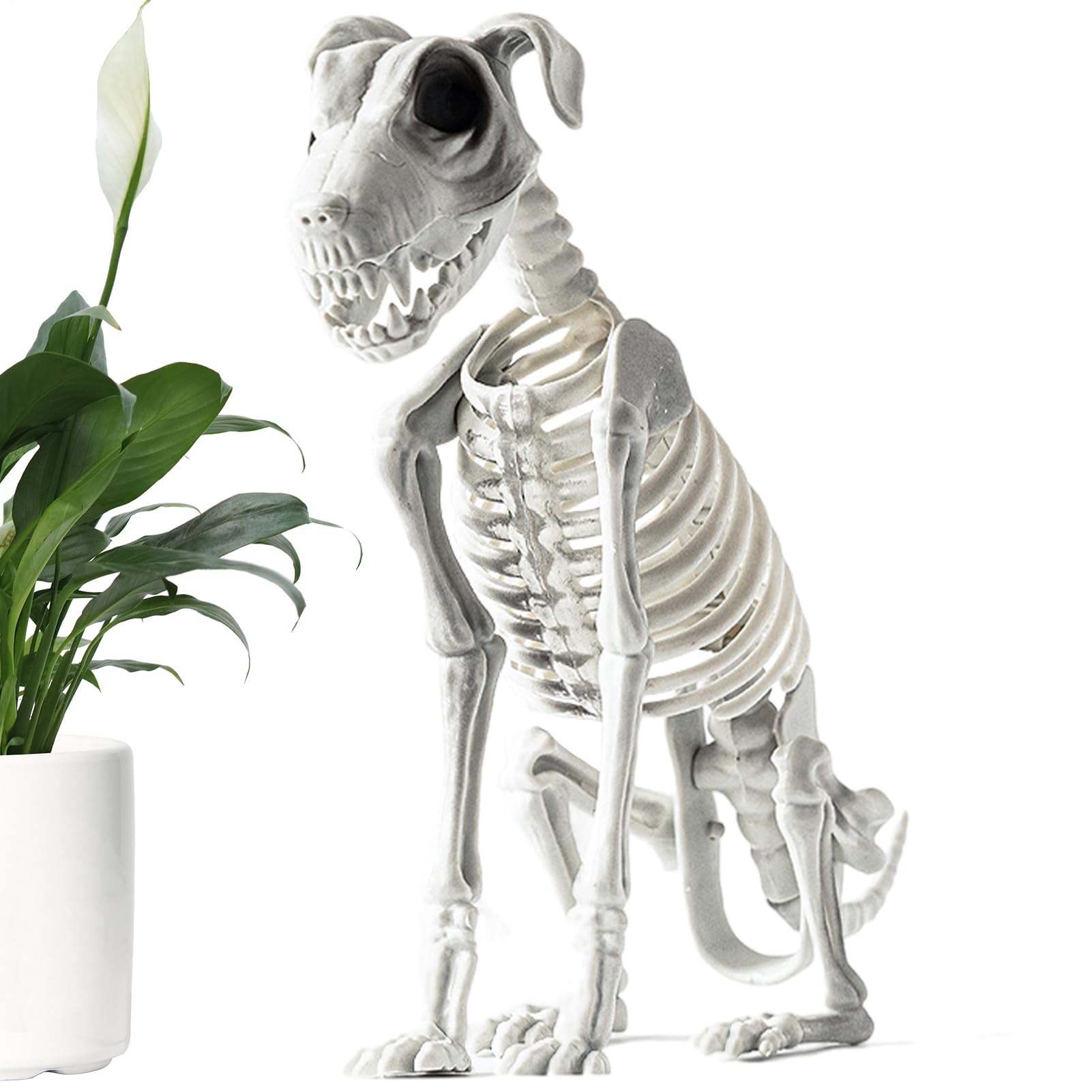 Scheletro cane Halloween spaventoso Halloween cucciolo seduto osso | Accessori spaventosi scheletro cucciolo per camera da letto, soggiorno, ufficio, ingresso, casa infestata, centrotavola