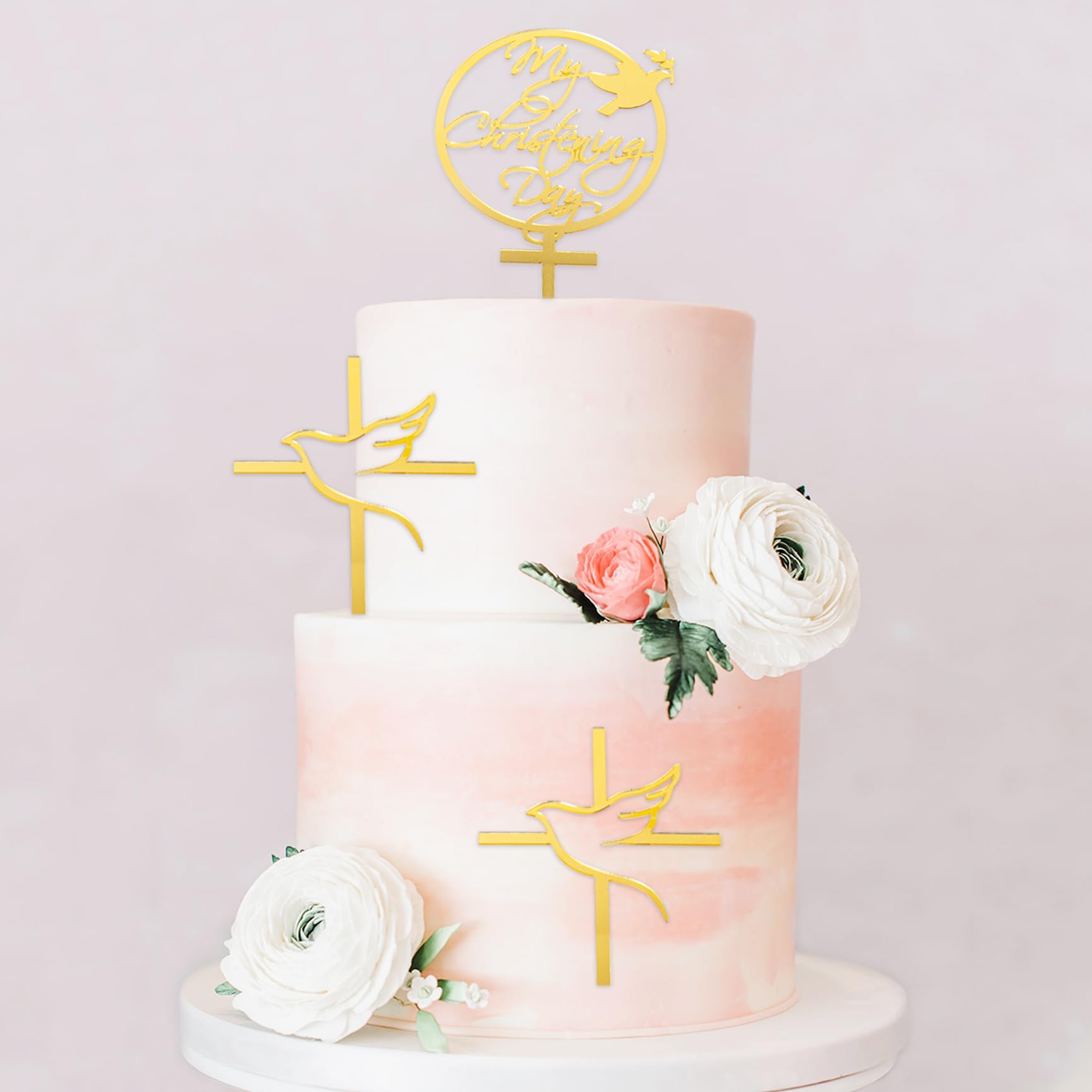 Christening Cake Topper & Cross Cake Topper Christening Cake Decorations for Girls Boys Acrylic Baptism Cake Toppers for Christening Cake Decorations - Image 3