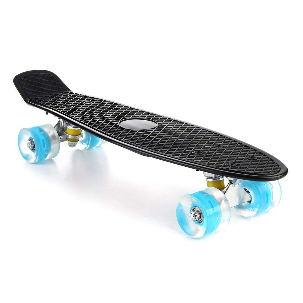 22 Inches Four-Wheel Mini Longboard Pastel Color Skate Board Skateboard with LED Flashing Wheels Ret
