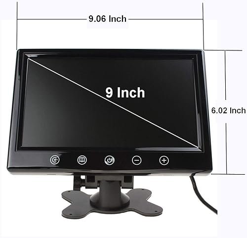 Monitor de respaldo para vehículo de 9 pulgadas, pantalla LCD TFT a color del automóvil, pantalla de monitor de reposacabezas con dos enchufes de