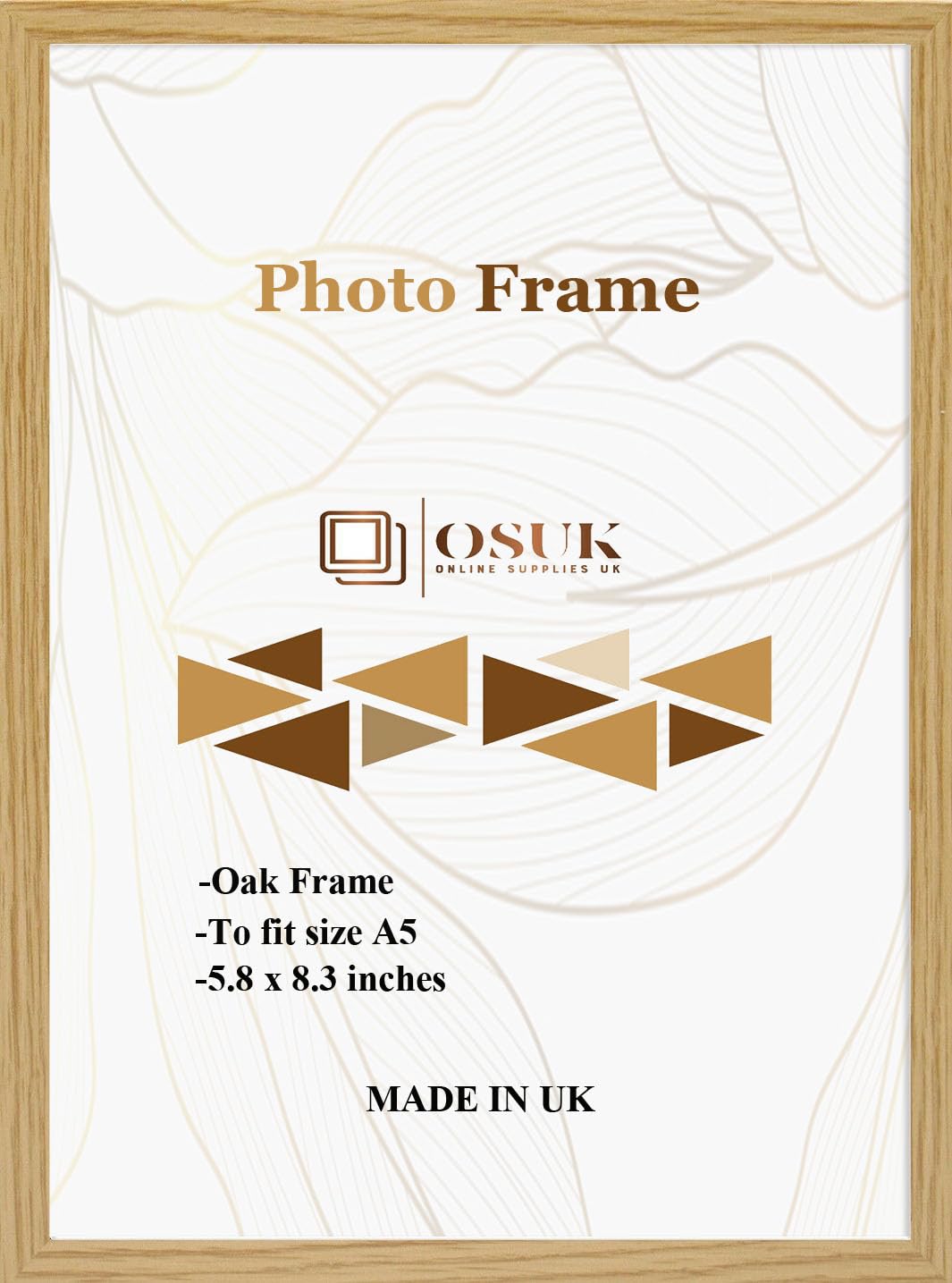 FRAME EAZY OSUK Thin Matt Oak A5 (5.8 x 8.3 inches) Photo Picture Frame Certificate Display Frames with Clear Perspex Front Tabletop And Wall Picture Frame With Hanging Hooks