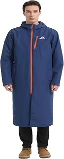 NORDIC OUTLAND Rain Jacket Men,Waterproof Breathable Long Raincoat with Hood Mesh Lining,Windbreaker for outdoor activities