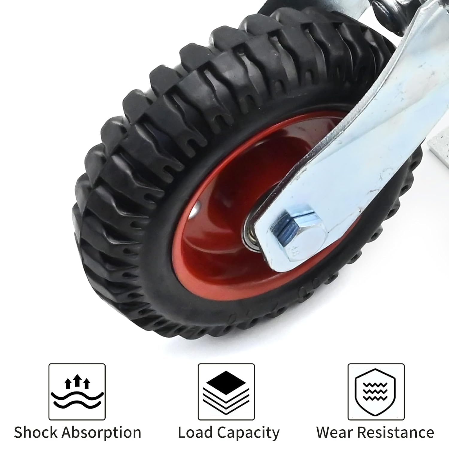Anxingo 6 inch Gate Wheel, 360 Degree Swivel Fence Gate Wheel for Metal Tube Gate Wooden Gate with Dust Ring Screws & Screwdriver, 500 lb Capacity