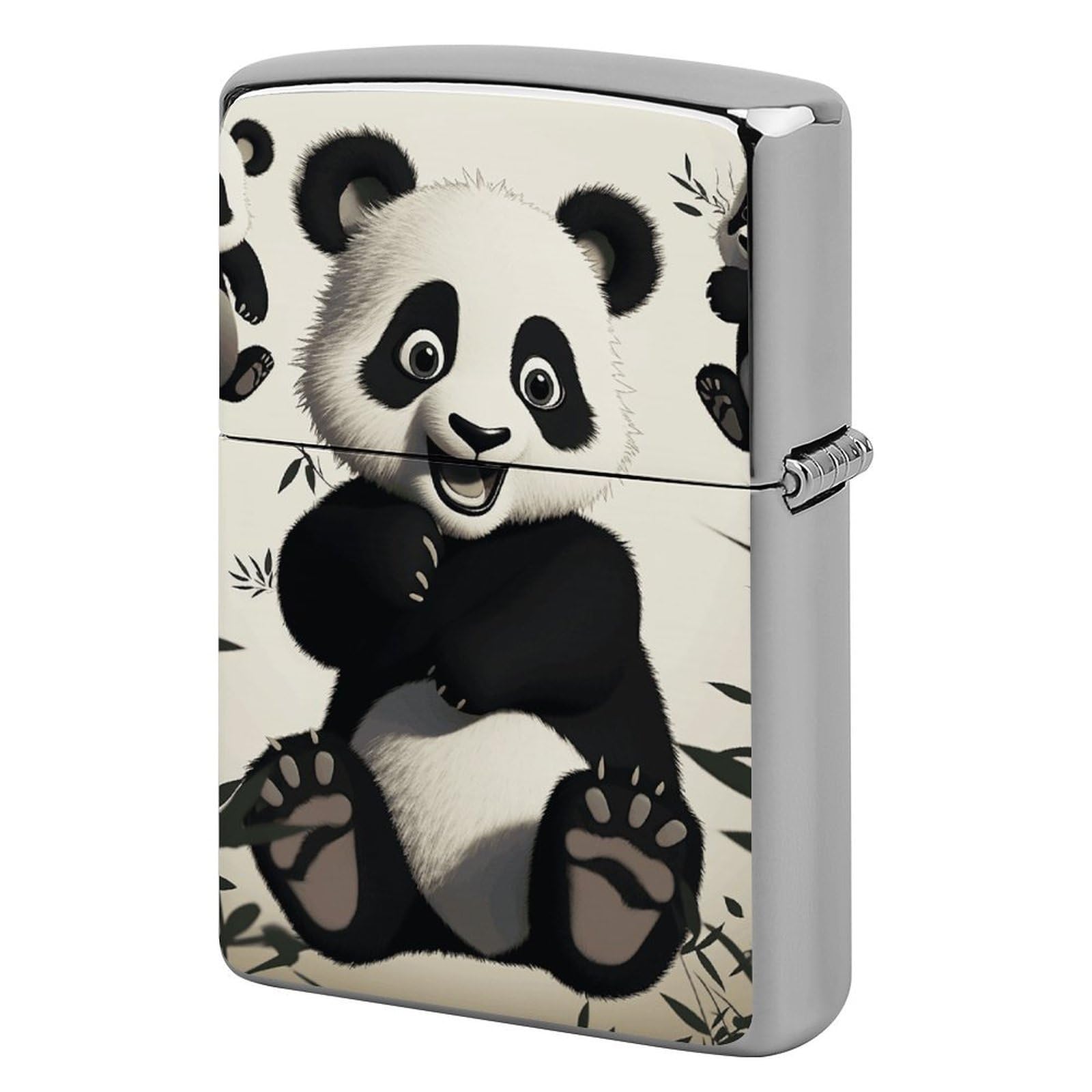 Playful Panda Lighter Cover for Men, Personalized Lighter Case for Birthday Gift, Flip-Top Lighters Protective Cover, Portable Lighters Shell for Outdoor, Travel