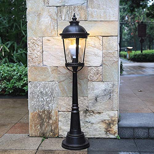 SLRMKK Farola para Exteriores, Vidrio Europeo Iluminación para Exteriores Luminaria para jardín Lámparas para césped Moderno Estilo Victoria Aluminio Antióxido Impermeable Lámpara de pie Pilar Bolard