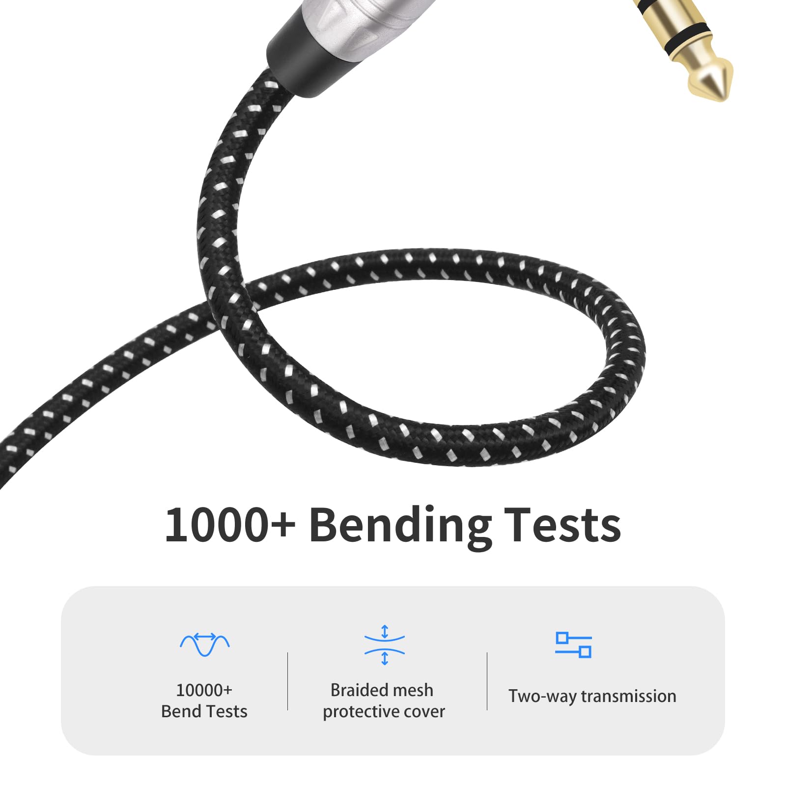 Cable mezclador XLR hembra a ángulo recto 1/4 TRS, ángulo recto de 6,35 mm a 3 pines XLR hembra para amplificador mezclador de micrófono