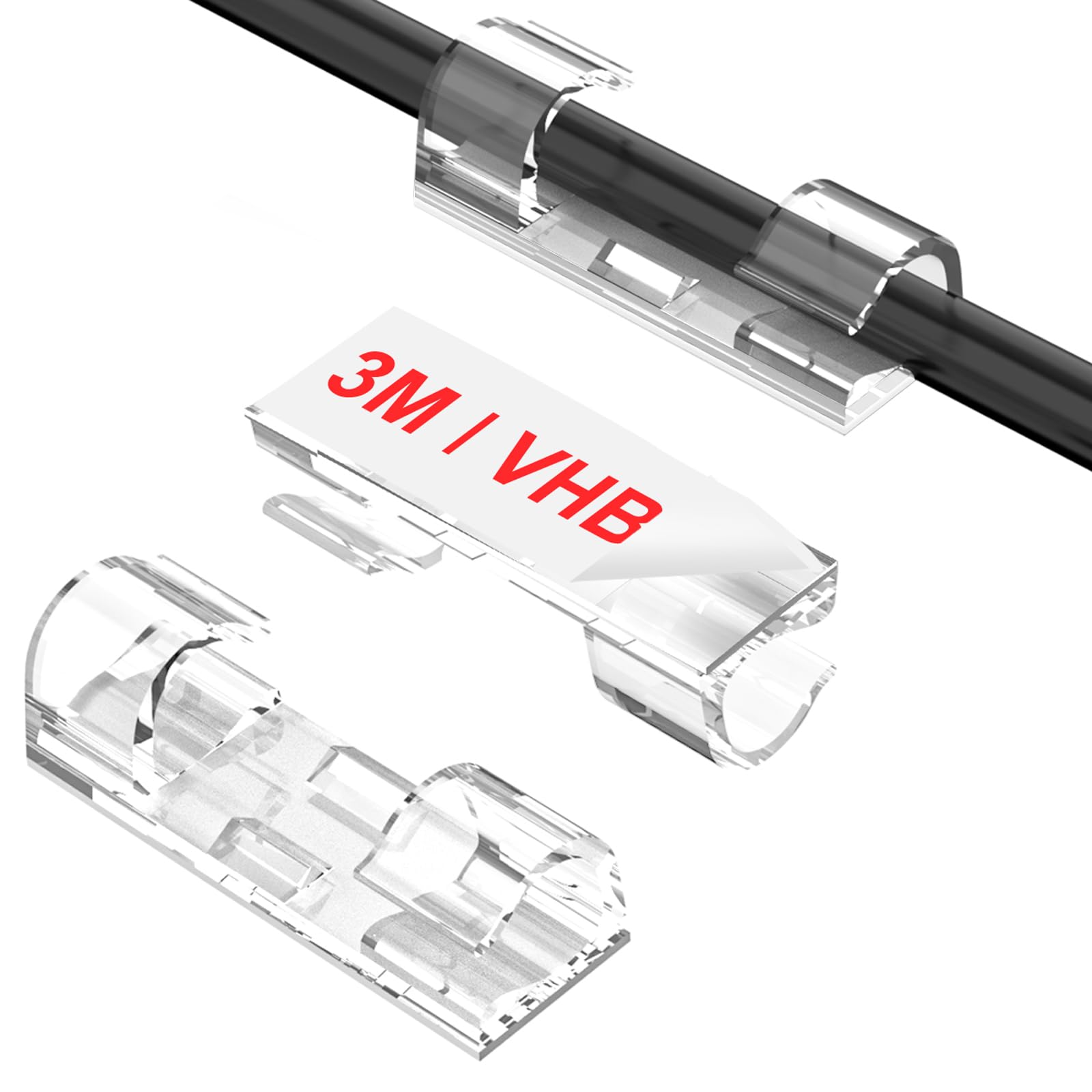 TidyHelper Adhesive Cable Clips Clear (40PCS, M), Indoor/Outdoor — Amazon image 9