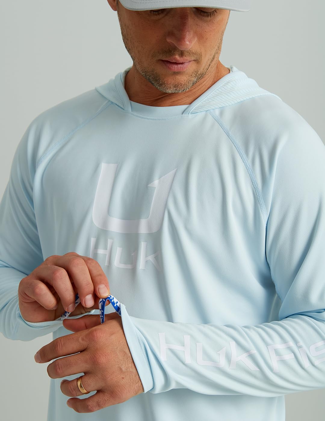 HUK Mens Icon Hoodie, Fishing Shirt With Sun Protection for Men, Ice Water, XX-Large - Image 4