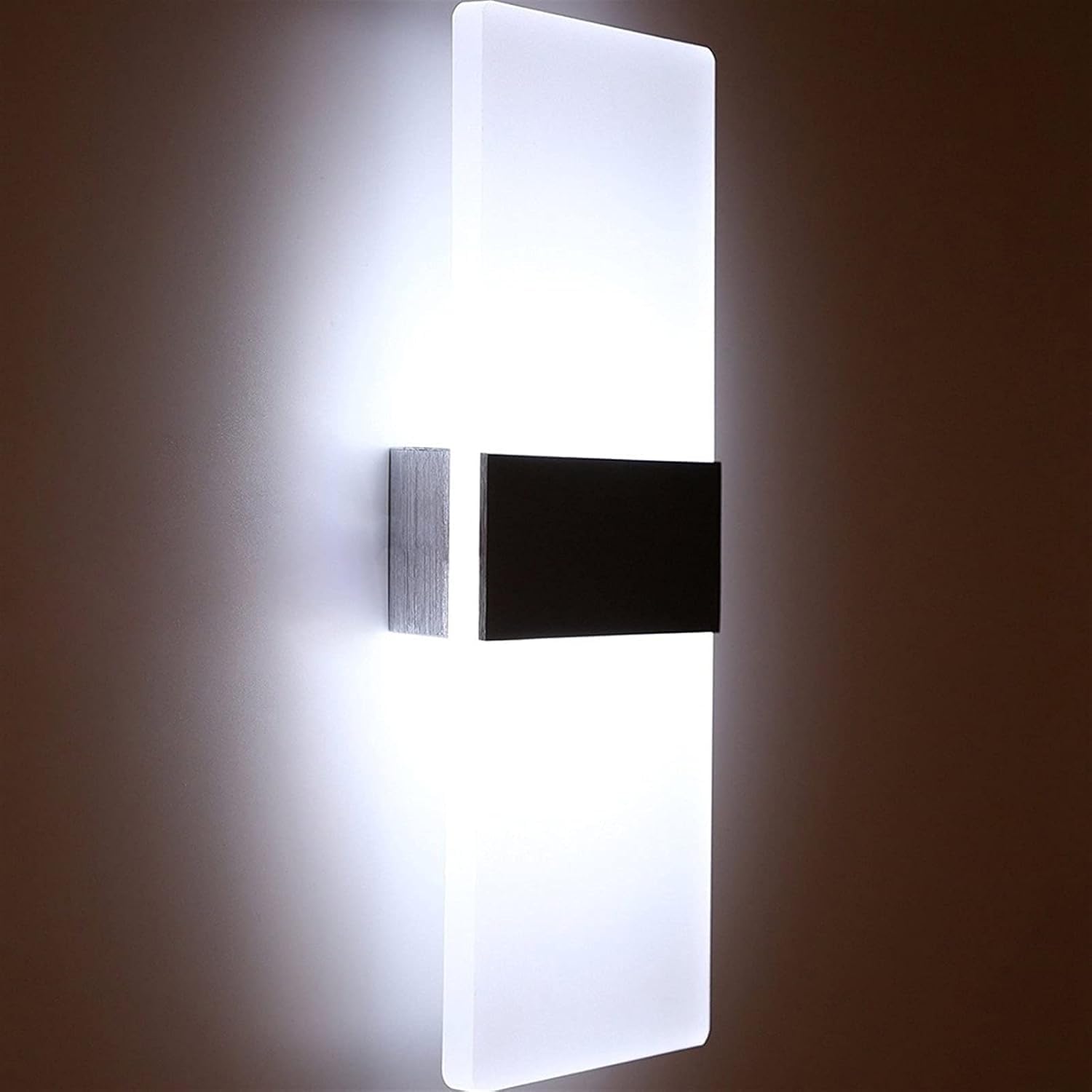 Acrylic Wall Lights 12W Modern Minimalist Lamp丨Aluminum Alloy Stripe Sconce Light Fixture丨Decorative Home Interior Lighting Fixtures for Living Room Bedroom Corridor Hallway (d6000k)(Black6000k)