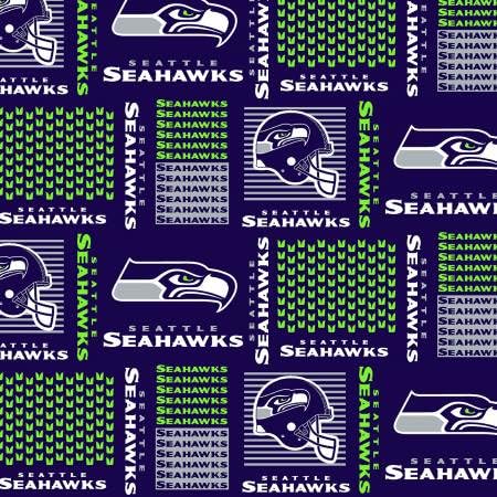 Seattle Seahawks Cotton Fabric - NFL Team Logo Cotton Fabric by the Yard, Fat Quarter, Half Yard, 1 Yard, 2 Yard Cuts
