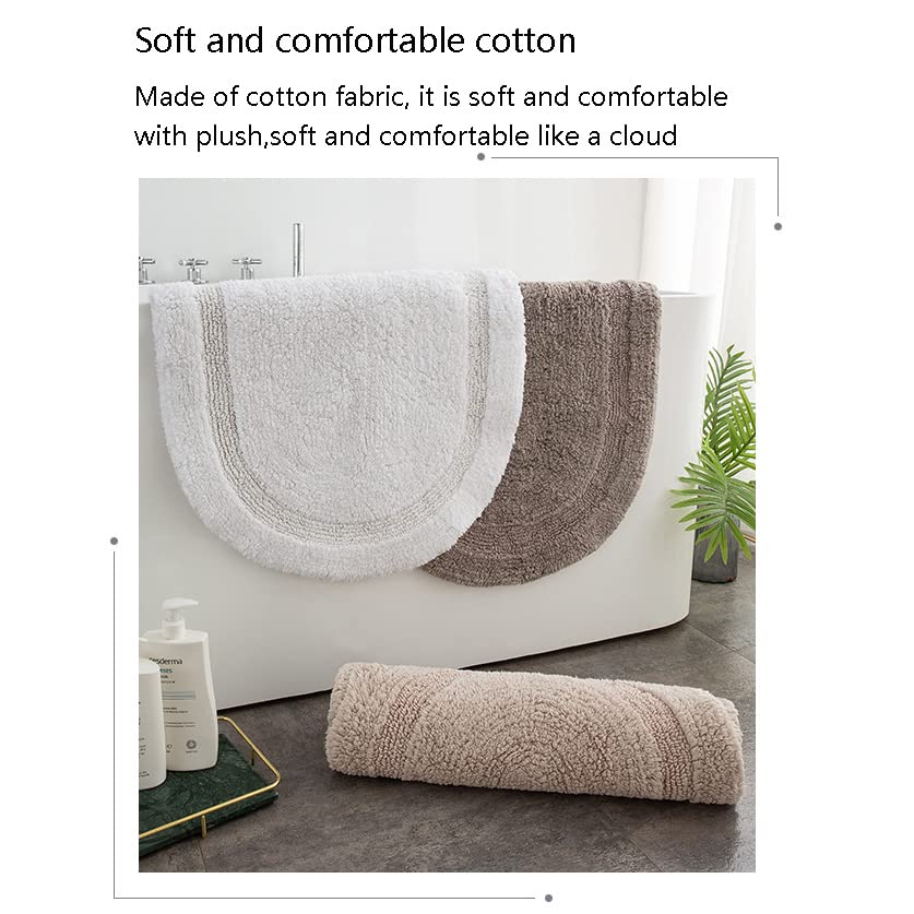 Tappetino da bagno ovale fatto a mano Tappeto da bagno in cotone ispessito tinta unita assorbente antiscivolo tappeto da bagno per porte domestiche