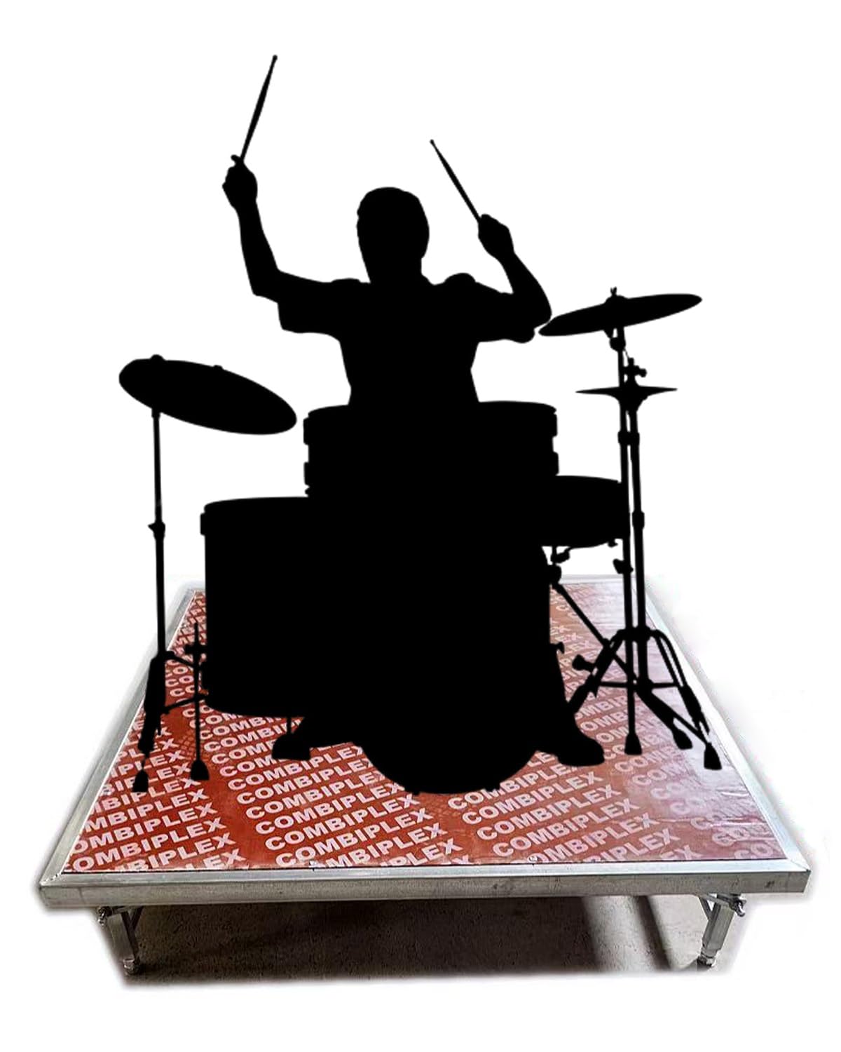 Elitix Portable Drums Stage Platform 4 5 6 Ft, Folding Events Stages Performance Deck for Outdoor Indoor, Heavy Duty Camera Stage Riser, Mini Stage(H 30-50cm/11.8-19.7in,128x100cm)