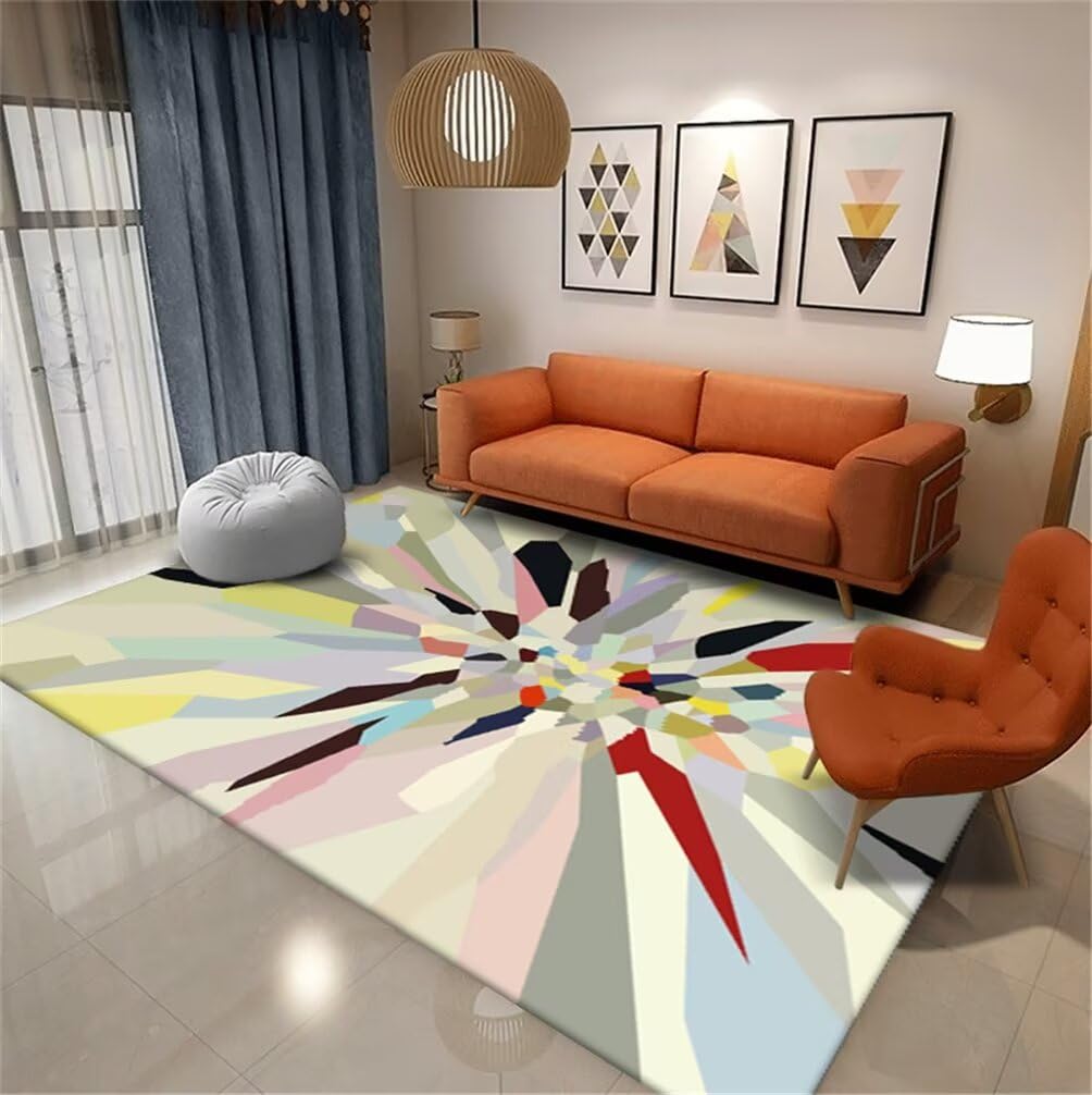 Tapis salon 160x250cm géométrique abstrait et antidérapant