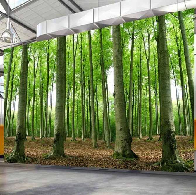 Papier peint moderne vert forêt 3D déco murale salon 300x210cm