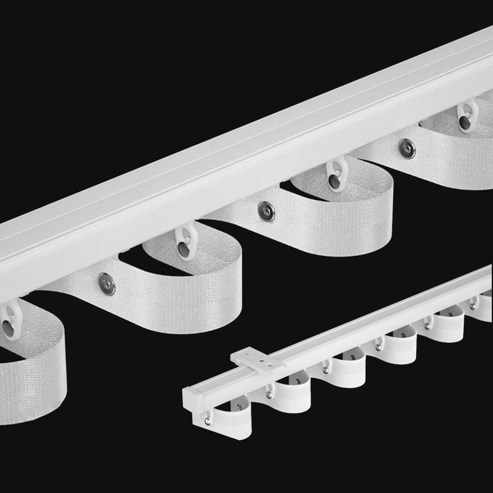 Barra divisora ajustable de 3.3 pies y 19.6 pies con cinta para coser para persianas, fácil montaje, versátil, decoración del hogar