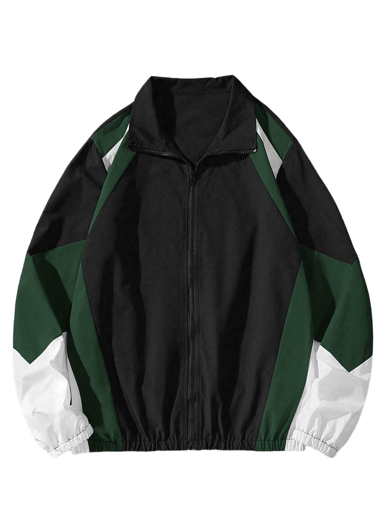 SOLY HUX Men's Varsity Jacket Zipper Color Block Windbreaker Jackets Coats