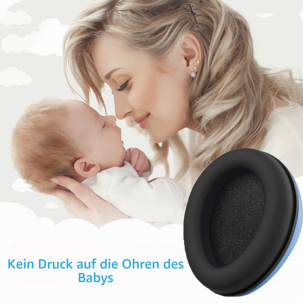 Baby Gehörschutz Kopfhörer 0-24 Monate – Lärmschutz Ohrenschützer, verstellbar & rutschfest, druckfrei für Flugzeug, Schlafen, Feuerwerk & Alltag