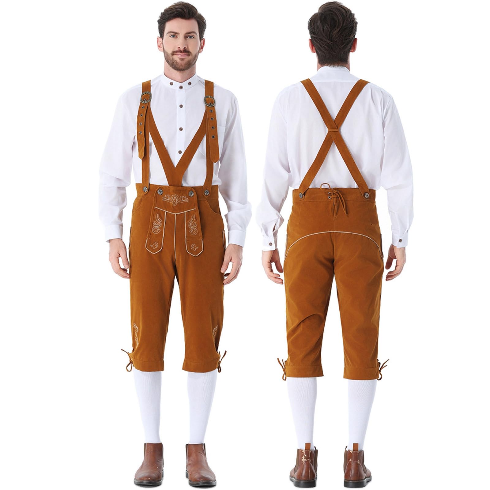 Generico Oktoberfest Costume Uomo Con Bretelle Regolabili Trachten Carnevale Bavarese Vestito Oktoberfest Uomo Classico Party