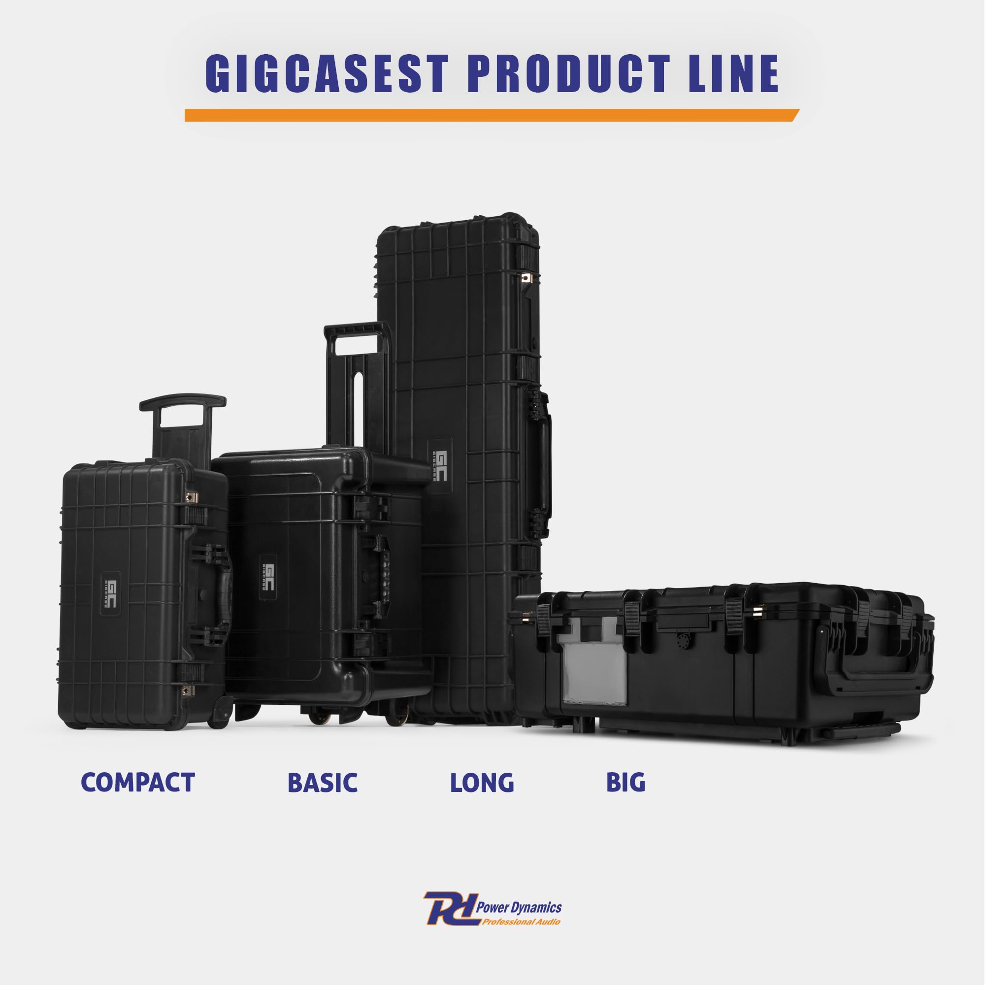 Power Dynamics GIGCase42T, Universal Outdoor Hartschalenkoffer, Trolley, Wasserdicht, Kamera Koffer mit Schaumstoffeinlage, Foto Koffer, Pistolenkoffer, Transportkoffer mit Schaumstoff und Rollen