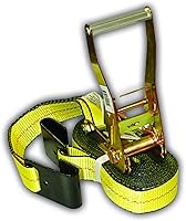 Everest S1022 Heavy Duty Ratchet Tie Down Strap 2in x 27ft 3333lb WLL 10000lb Break Strength Flat Hook Cargo Secure