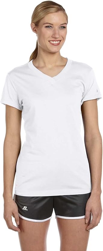 Russell Athletic Women S Dri Power 360 V Neck Tee White Medium At Amazon Women S Clothing Store Sports Fan T Shirts
