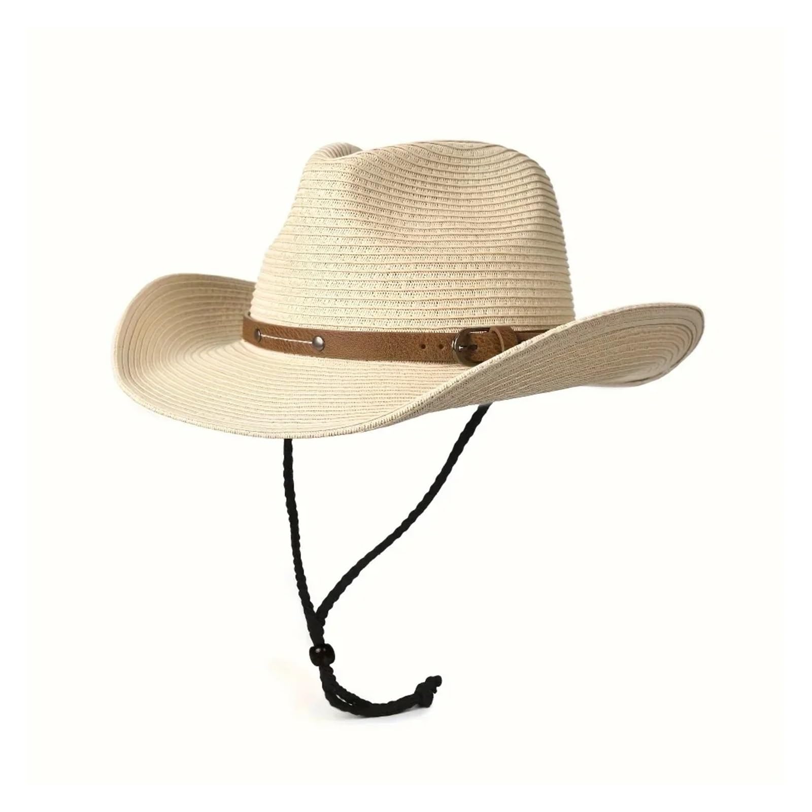 Sombrero Cowboy Sombrero vaquero de paja ala ancha unisex plegable, con protección solar, ideal for playa y verano, cordón for el viento