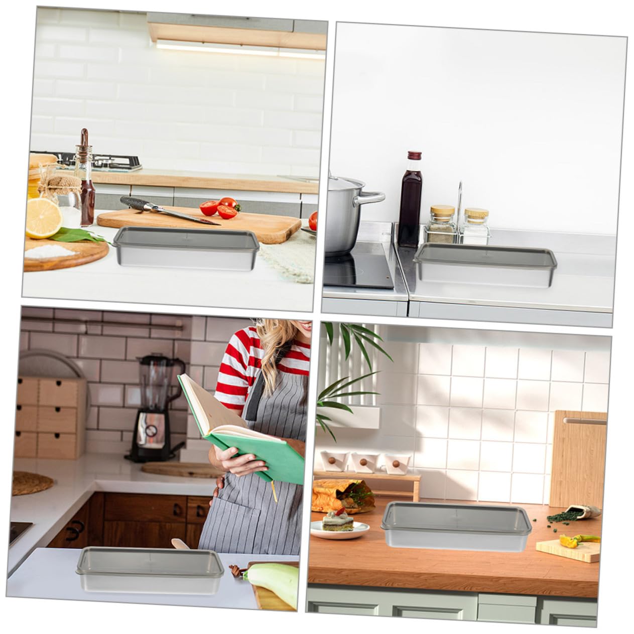 2 pezzi Scatole Refrigeranti in Acciaio 304 con Coperchio Ermetico Contenitori Alimentari Sigillati per Frigo Grande Capacità Salva Freschezza e Organizzazione Cucina