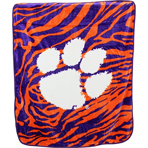 College Covers Clemson Tigers Raschel Throw Blanket 60 in by 50 in