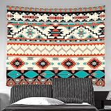 Aztec Tapestry Abstract Geometric Southwestern Native Retro Navajo Ethnic American Tribal Vintage Co