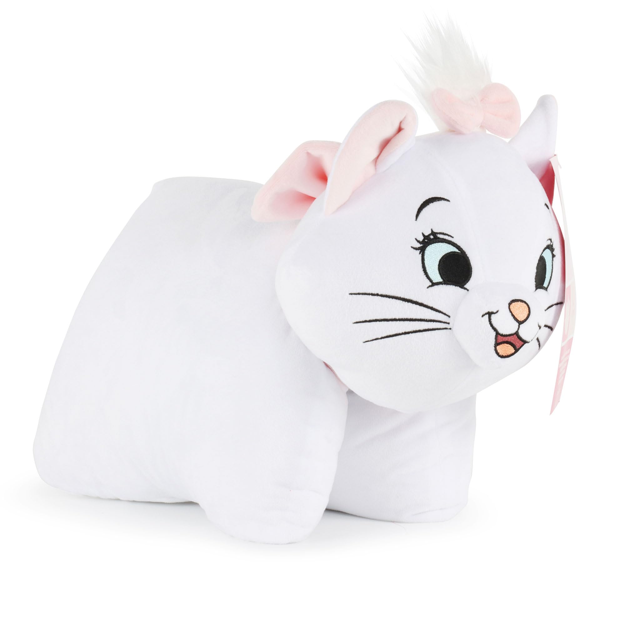Disney Aristocats Marie 2-in-1 Plush Pillow Pal - Ultra Soft Multipurpose Cushion with Strap Closure, Huggable Plushie for Kids’ Bedroom, Trip, and Sleepovers
