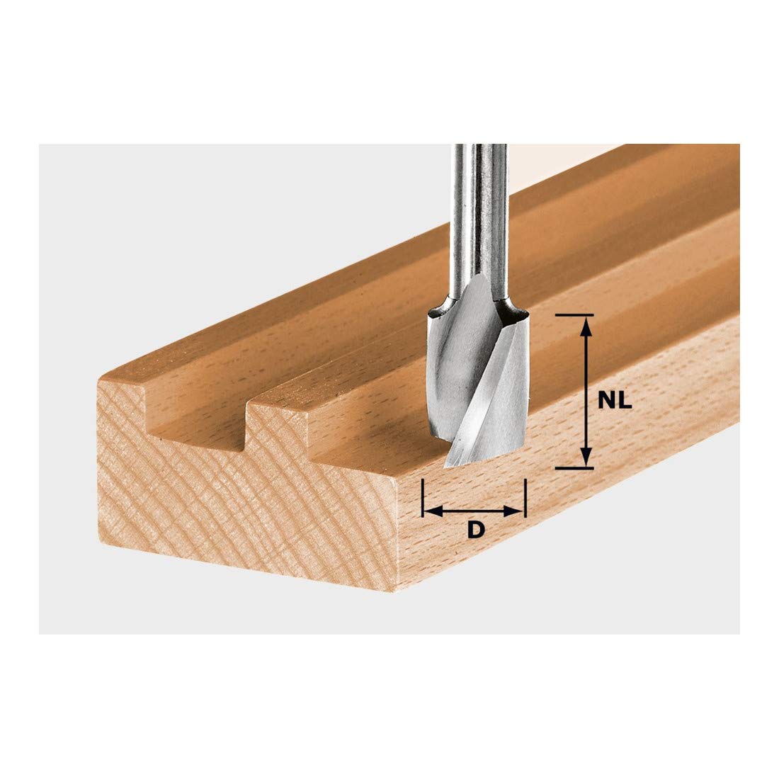 Festool 490946 HS Spi S8 D10/30 Spiral Groove Cutter HS with Base Blade